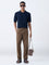 ETA Navy Self-Striped Relaxed-Fit Cotton Polo T-Shirt