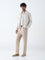 Ascot Off-White Solid Relaxed-Fit Suede Jacket