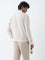 Ascot Off-White Solid Relaxed-Fit Suede Jacket