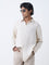 Ascot Cream Solid Relaxed-Fit Linen Shirt