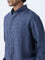 Ascot Dark Blue Checks Patterned Relaxed-Fit Linen Shirt