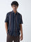 Ascot Navy Striped Relaxed-Fit Shirt