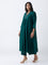 Diza Green Embellished A-Line Kurta