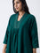Diza Green Embellished A-Line Kurta
