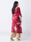 Diza Fuchsia Floral Design A-Line Kurta