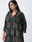 Diza Green Floral Design A-Line Kurta