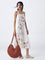 Bombay Paisley Off-White Embroidered A-Line Dress