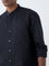 Ascot Black Solid Relaxed-Fit Linen-Blend Shirt