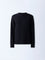 Ascot Black Knit-Textured Relaxed-Fit Cotton Sweater