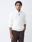 Ascot Off-White Relaxed Fit Three-Quarter Zip Sweater