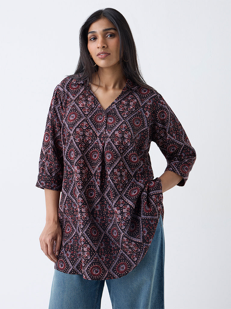 Diza Black Printed Tunic