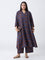 Diza Navy Printed A-Line Kurta