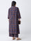 Diza Navy Printed A-Line Kurta