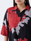 Diza Black Foliage Pattern Tunic