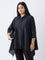 Diza Black Embellished Asymmetric Tunic
