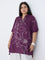 Diza Plum Floral Design Tunic