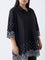 Diza Black Schiffli Embroidered Cotton Tunic