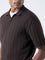 Ascot Dark Brown Relaxed-Fit Quarter-Zip Cotton-Blend Polo T-Shirt