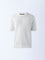 Ascot White Cable Knit Relaxed-Fit Cotton T-Shirt