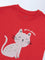 HOP Kids Girls Red Embellished Cotton T-Shirt