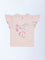 HOP Kids Girls Pink Sequin Bow Design Cotton Top
