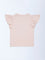 HOP Kids Girls Pink Sequin Bow Design Cotton Top