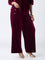 Gia Maroon High-Rise Velvet Pants