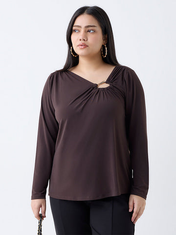 Gia Dark Brown Hardware-Detailed Top