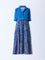 Bombay Paisley Blue Floral Cotton Tiered Dress with Jacket