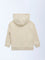 HOP Kids Boys Beige Embroidered Hooded Cotton-Blend Sweatshirt