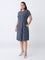 Gia Navy Striped A-Line Dress