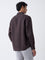 Ascot Dark Brown Striped Relaxed-Fit Linen Shirt
