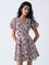 Bombay Paisley Multicolour Floral Cotton A-Line Dress