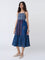 Bombay Paisley Blue Printed Cotton Tiered Dress