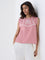 Bombay Paisley Pink Embroidered Cotton-Blend Top