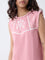 Bombay Paisley Pink Embroidered Cotton-Blend Top