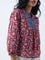 Bombay Paisley Red Foliage Printed Cotton Top