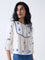 Bombay Paisley Off-White Embroidered Cotton Top