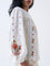 Bombay Paisley Off-White Floral Embroidered Cotton Top