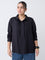 Gia Black Pintuck Detailed Blouse