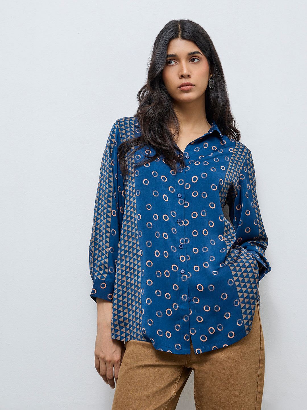 Utsa Black Floral Printed Cotton Tunic