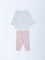 HOP Baby Girls Pink Cotton T-Shirt and Pants Set