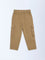 HOP Kids Boys Brown Cargo-Style Mid-Rise Jeans