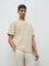 ETA Beige Textured Relaxed-Fit Cotton-Blend T-Shirt