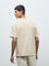 ETA Beige Textured Relaxed-Fit Cotton-Blend T-Shirt
