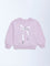 HOP Kids Girls Lilac Bow-Detailed Cotton-Blend Sweatshirt