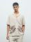 ETA Beige Floral Embroidered Relaxed-Fit Cotton Shirt