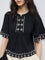 Bombay Paisley Black Embroidered Cotton Top