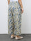Diza Light Taupe Botanical Printed Pants