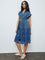 Bombay Paisley Blue Striped Cotton Shirt Dress with Belt